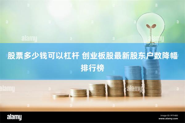 股票多少钱可以杠杆 创业板股最新股东户数降幅排行榜