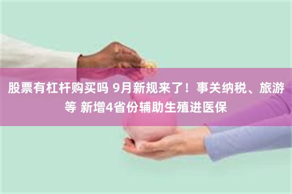 股票有杠杆购买吗 9月新规来了！事关纳税、旅游等 新增4省份辅助生殖进医保