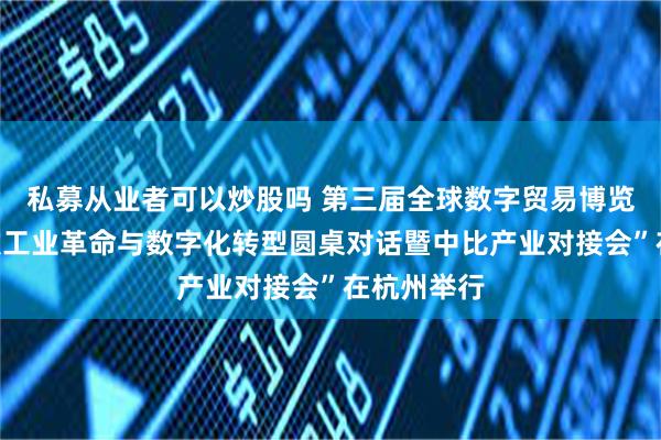 私募从业者可以炒股吗 第三届全球数字贸易博览会“第四次工业革命与数字化转型圆桌对话暨中比产业对接会”在杭州举行